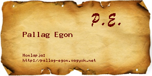Pallag Egon névjegykártya